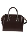 Givenchy Small Antigona Leather Satchel In Brown