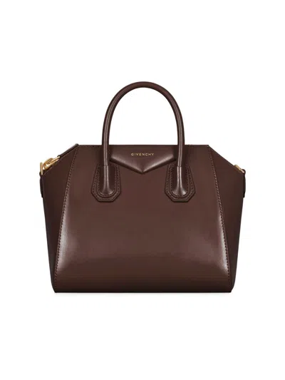 Givenchy Women's Small Antigona Top Handle Bag In Box Leather In Brown