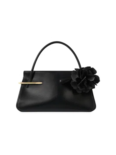 Givenchy Women's Small Rose Petals Charm In Nappa Leather In Black