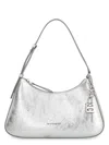Givenchy Lucky Small Lock Shoulder Bag In Metallic Leather In Grey