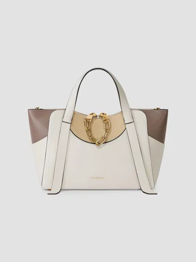 Givenchy Small The Snatch Bag In Tricolor Grained Leather In Black