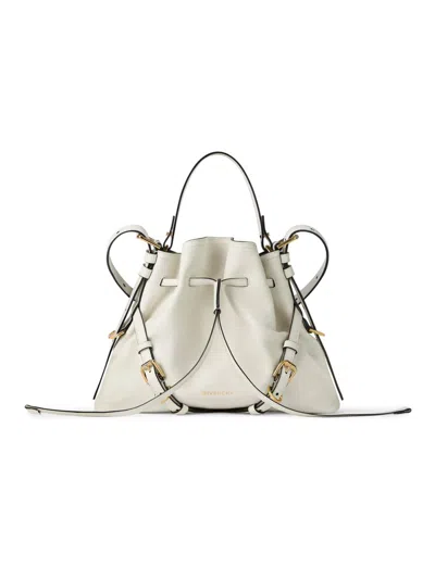 Givenchy Women's Small Voyou Bucket Bag In Shiny Leather In White