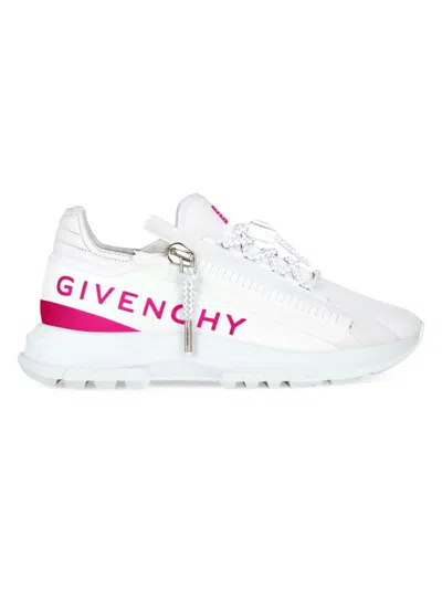 Givenchy Women's Spectre Runner Sneakers In Synthetic Fiber With Zip In White Fuchsia