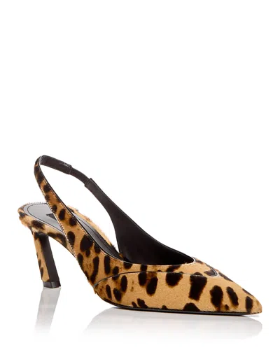 Givenchy Leopard-print Calf Hair Slingback Sandals In Brown