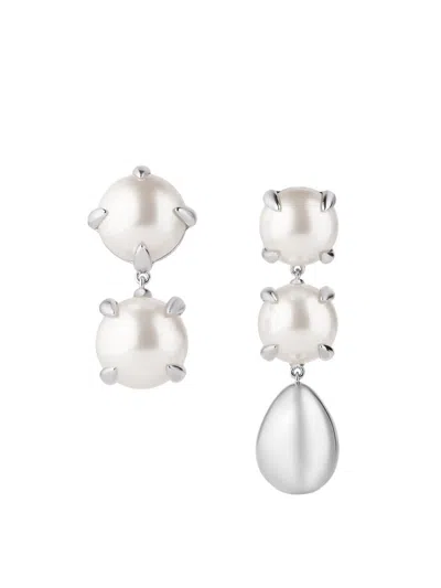 Givenchy Boucles D'oreilles Asymétriques Spiky Pearl À Perles In White