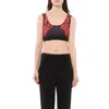 Givenchy Sport Logo Sports Bra Top In Black In Black/red