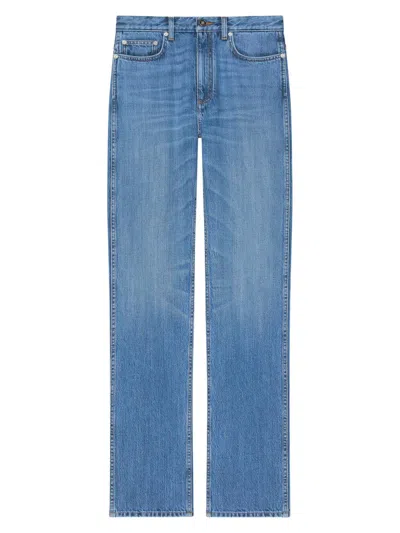 Givenchy Women's Straight Jeans In Washed Denim In Blue