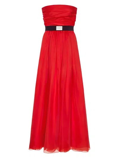 Givenchy Women's Strapless Evening Dress In Organza In Red