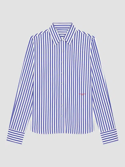 Givenchy Women's Striped Shirt In Poplin In Blue