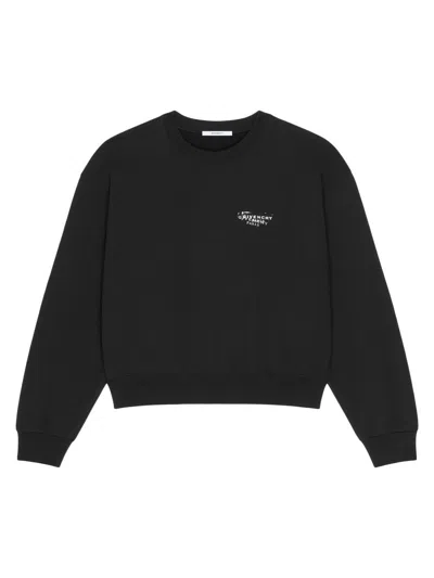 Givenchy Women's Sweatshirt In Fleece With Stamp Print In Black