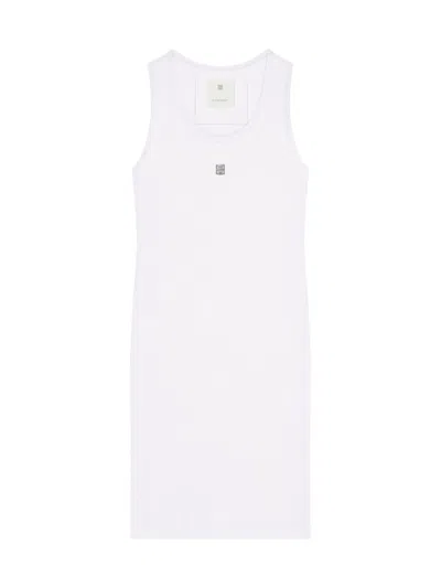 Givenchy Women's Tank Dress In Cotton With 4g Detail In White