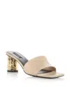 Givenchy Tape Heeled Mules In Mirror Effect Leather In Neutral