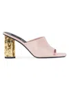 Givenchy Tape Heeled Mules In Leather In Multi