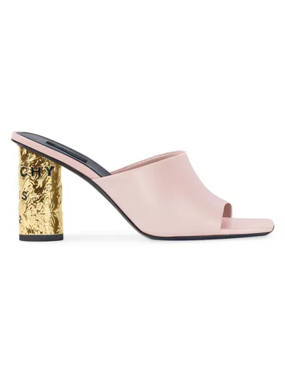 Givenchy Tape Heeled Mules In Leather In Multi