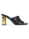 Givenchy Leather Sandals Open Squared Toe Heel In Black