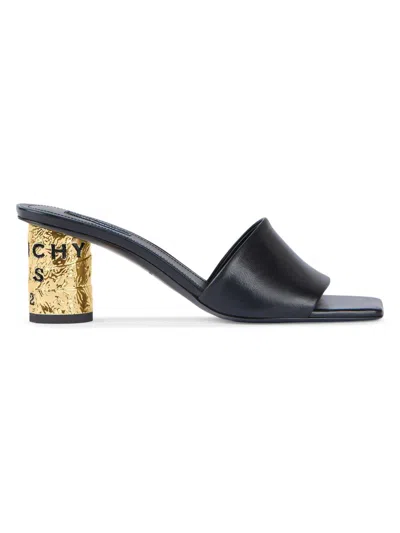 Givenchy 65mm Logo Heel Leather Mule Sandals In Multi