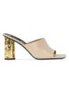 Givenchy Women's Tape Heeled Mules In Leather In Neutral
