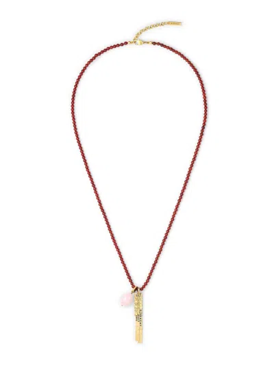 Givenchy Women's Tape Long Necklace In Agate Metal And Quartz In Gold