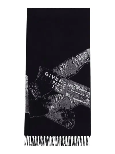 Givenchy Women's Tape Scarf In Cashmere In Gray