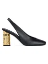 Givenchy Slingback Sandals Open Back Square Toe Heel In Black