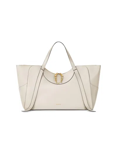 Givenchy Women's The Snatch Large Shoulder Bag In Grained Leather In White