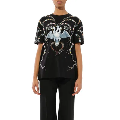 Givenchy Women's Three Bird Embroidered T-shirt In Black