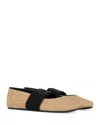 Givenchy Women's Sliced Square Raffia-effect Ballerinas In Neutral