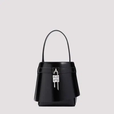 Givenchy Shark Lock Leather Bucket Bag In Black