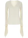 Givenchy Silk V-necked Blouse In Gray
