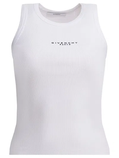 Givenchy Logo Ribbed Tank Top In White