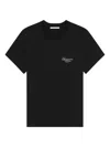 Givenchy Women Black Crew Neck T-shirt With Logo On Front And Back In Cotton Woman In Black