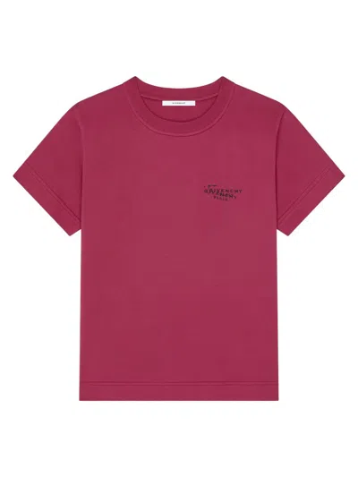 Givenchy Women's T-shirt In Cotton With Stamp Print In Purple