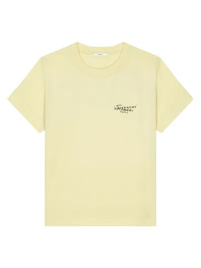 Givenchy Women's T-shirt In Cotton With Stamp Print In Yellow