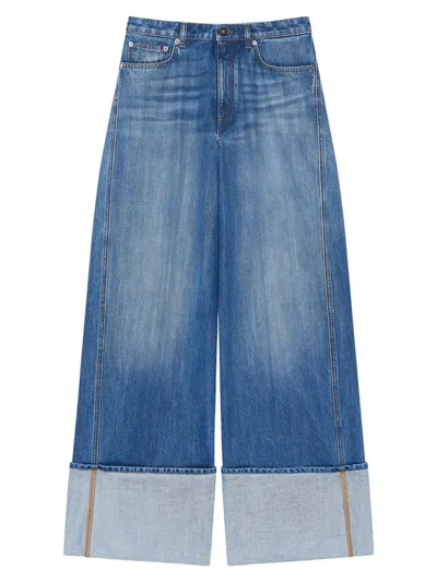 Givenchy Turn-up Cotton Jeans In Blue