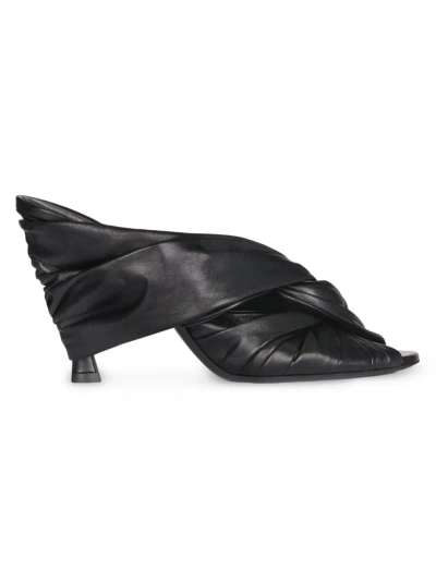 Givenchy Twist Mules In Leather In Black