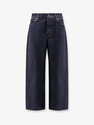 Givenchy Women Twisted Dark Blue Denim Jeans In Multi