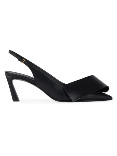 Givenchy Women's Twisted Ribbon Slingbacks Pumps In Leather In Black