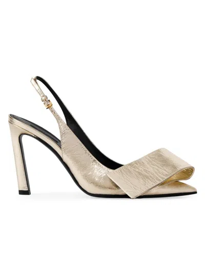 Givenchy Twisted-ribbon Slingback Pumps In Gold