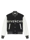 Givenchy Two-tone Wool Blend And Leather Bomber Jacket