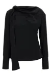 Givenchy Viscose Blend Blouse With Adjustable Sash In Black