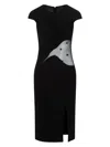 Givenchy Womens Black Semi-sheer Cut-out Woven Midi Dress In Black