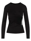Givenchy Draped Top In Jersey And 4g Lace In Black