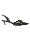 Givenchy Voyou Buckled Textured-leather Slingback Pumps In Black