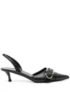 Givenchy Voyou Buckled Textured-leather Slingback Pumps In Multicolor