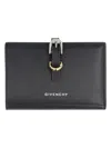Givenchy Rebel Calfskin Billfold Wallet With Buckle Detail In Black