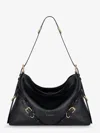 Givenchy Women Voyou Medium Leather Shoulder Bag In Black