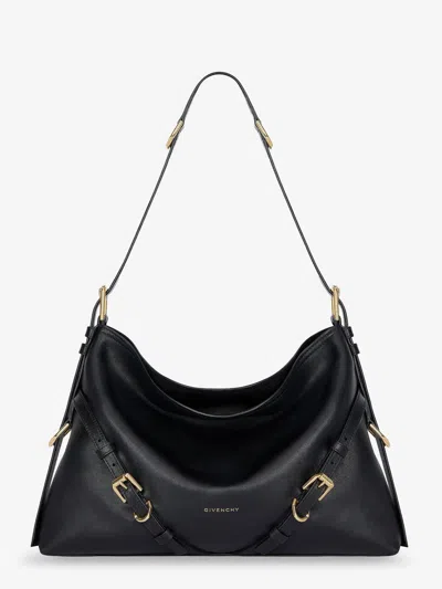 Givenchy Women Voyou Medium Leather Shoulder Bag In Black
