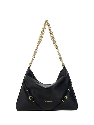 Givenchy Voyou Party Velvet Shoulder Bag In Black