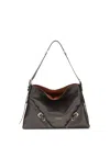 Givenchy Medium Voyou Calfskin Shoulder Bag With Buckle Fastening In Brown