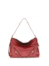 Givenchy Medium Voyou Calf Leather Shoulder Bag In Burgundy
